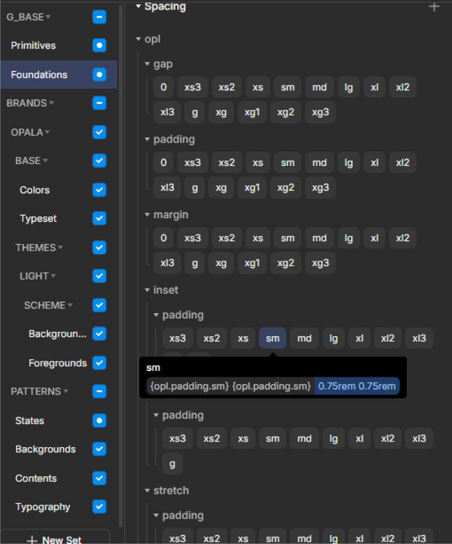 Spacing tokens